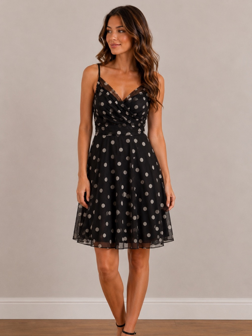 Eliza J Black and White Polka Dot Dress Size 12